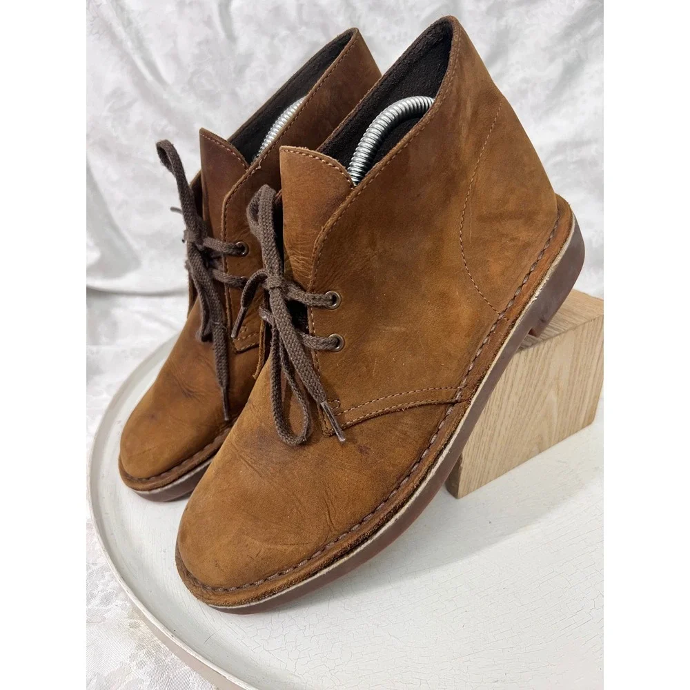 Clarks Bushacre 2 Brown Leather Chukka Desert Boots Mens 7.5 260822863075